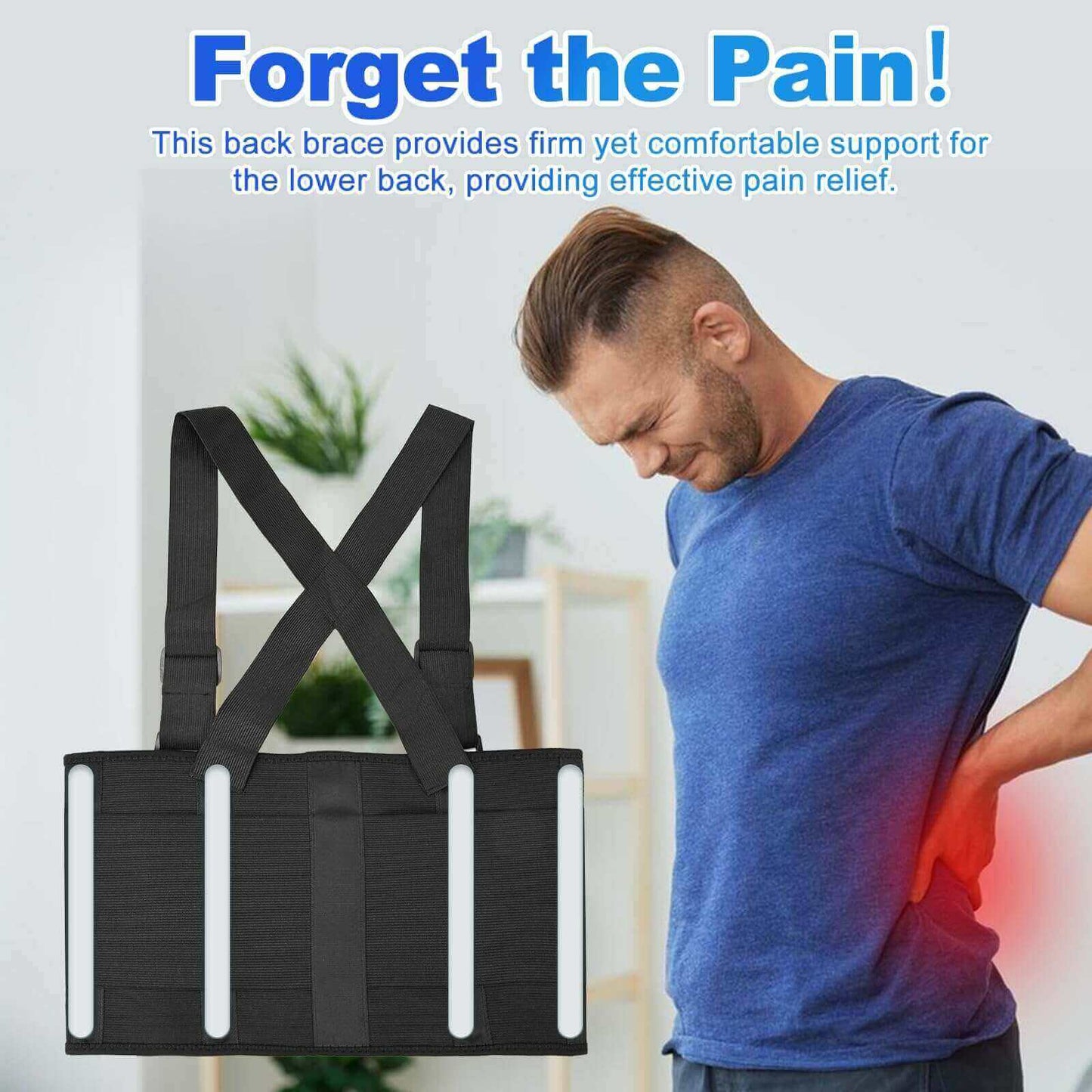 Adjustable Back Brace with Shoulder Straps – Support for Pain & Posture