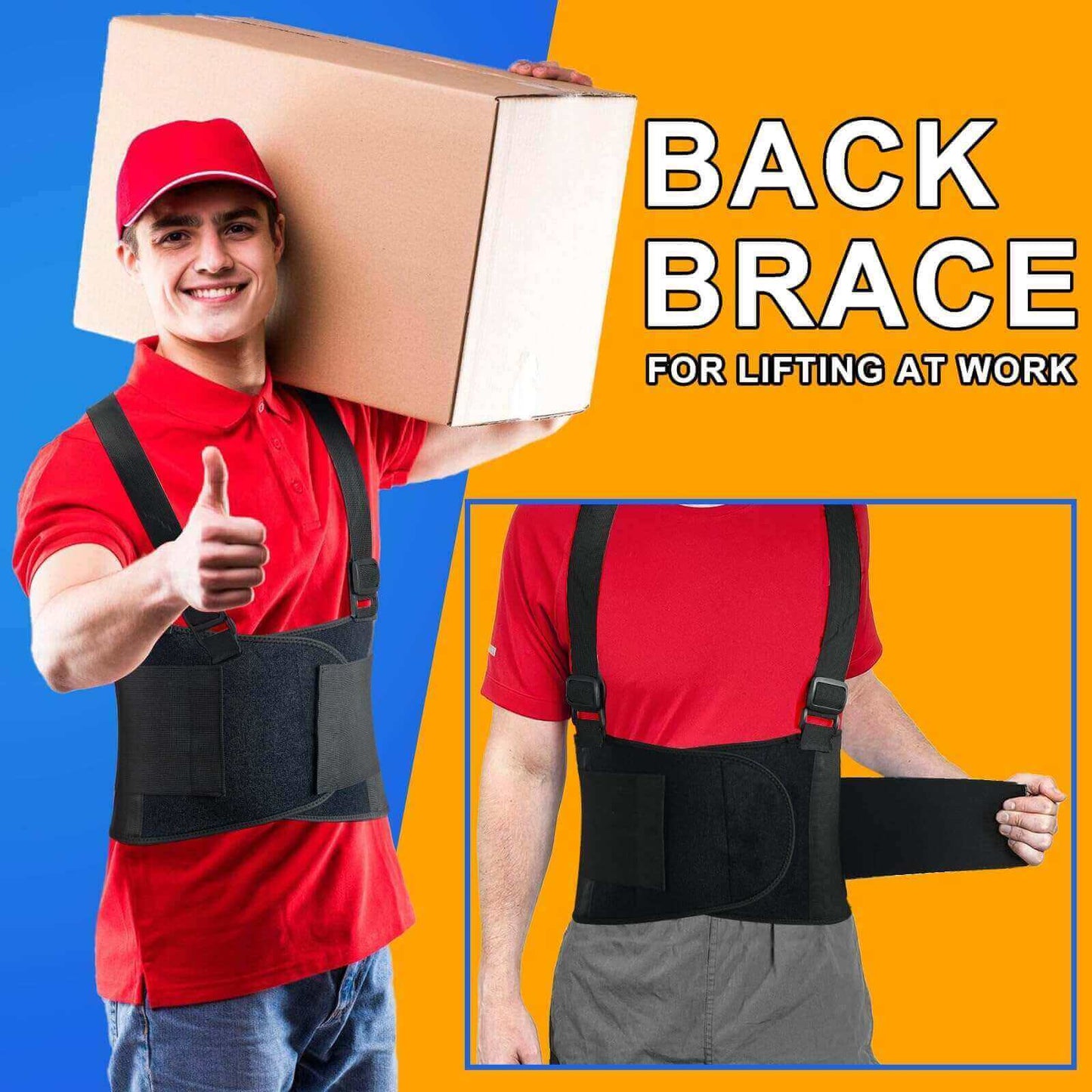 Adjustable Back Brace with Shoulder Straps – Support for Pain & Posture