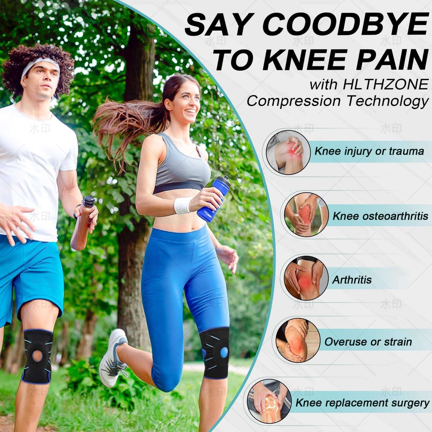 Adjustable Knee Brace with Side Stabilizers & Gel Pad, One Size