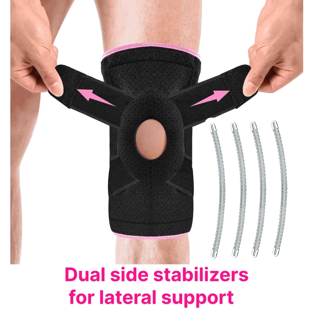 Adjustable Knee Brace with Side Stabilizers & Gel Pad, One Size