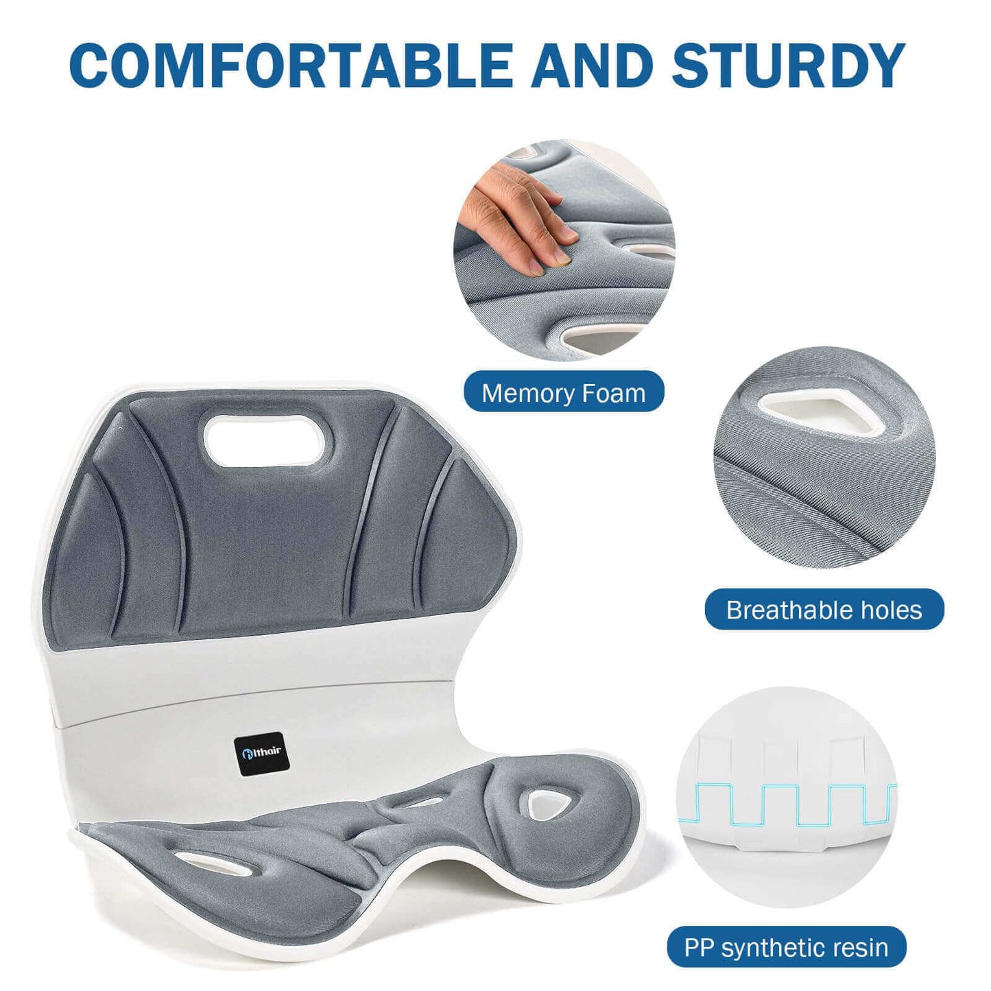 Ergonomic Back Support, Lightweight Lumbar Support for Posture (L)