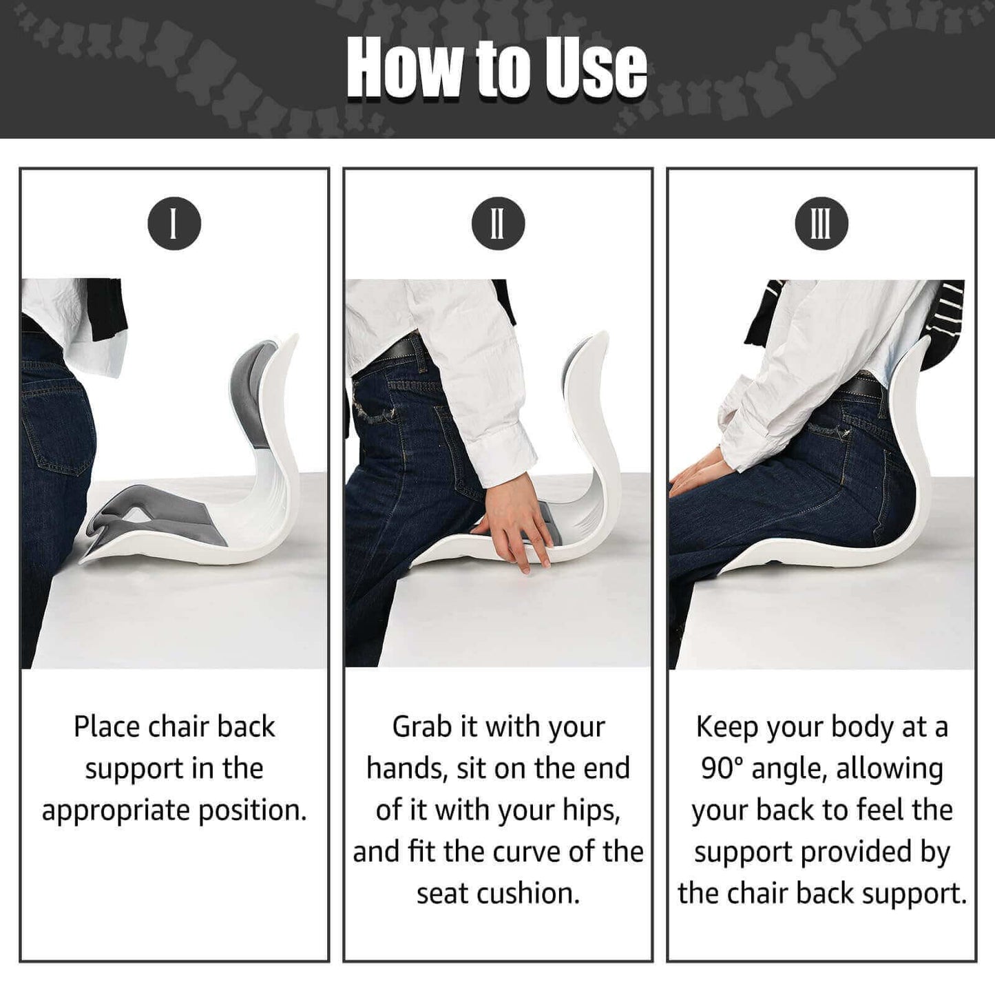 Ergonomic Back Support, Posture-Correcting Lumbar Support (Regular)