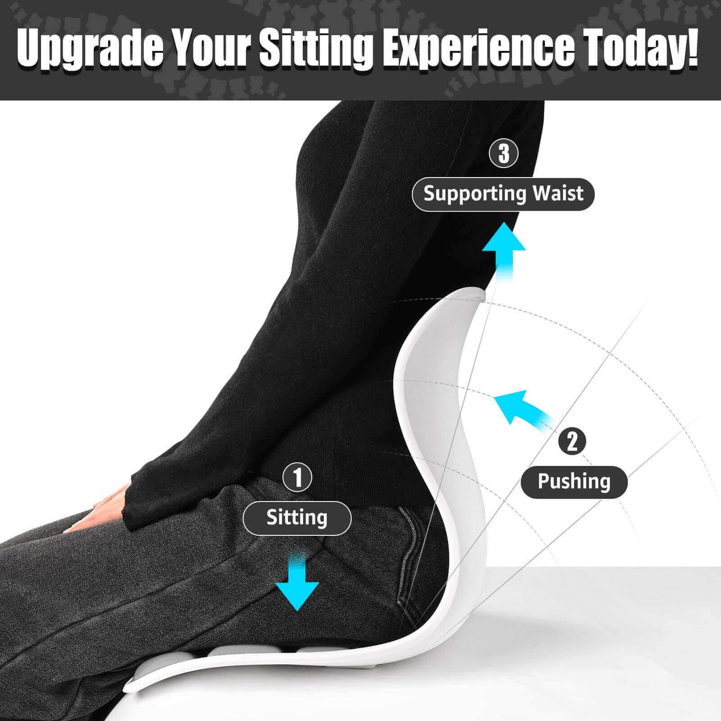 Ergonomic Lumbar Back Support, Extra Wide Seat for Posture Correction (X-Large)