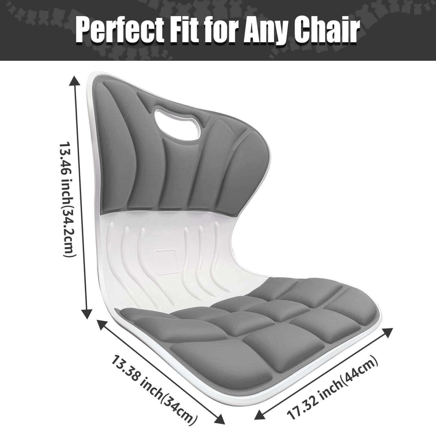 Ergonomic Lumbar Back Support, Extra Wide Seat for Posture Correction (X-Large)