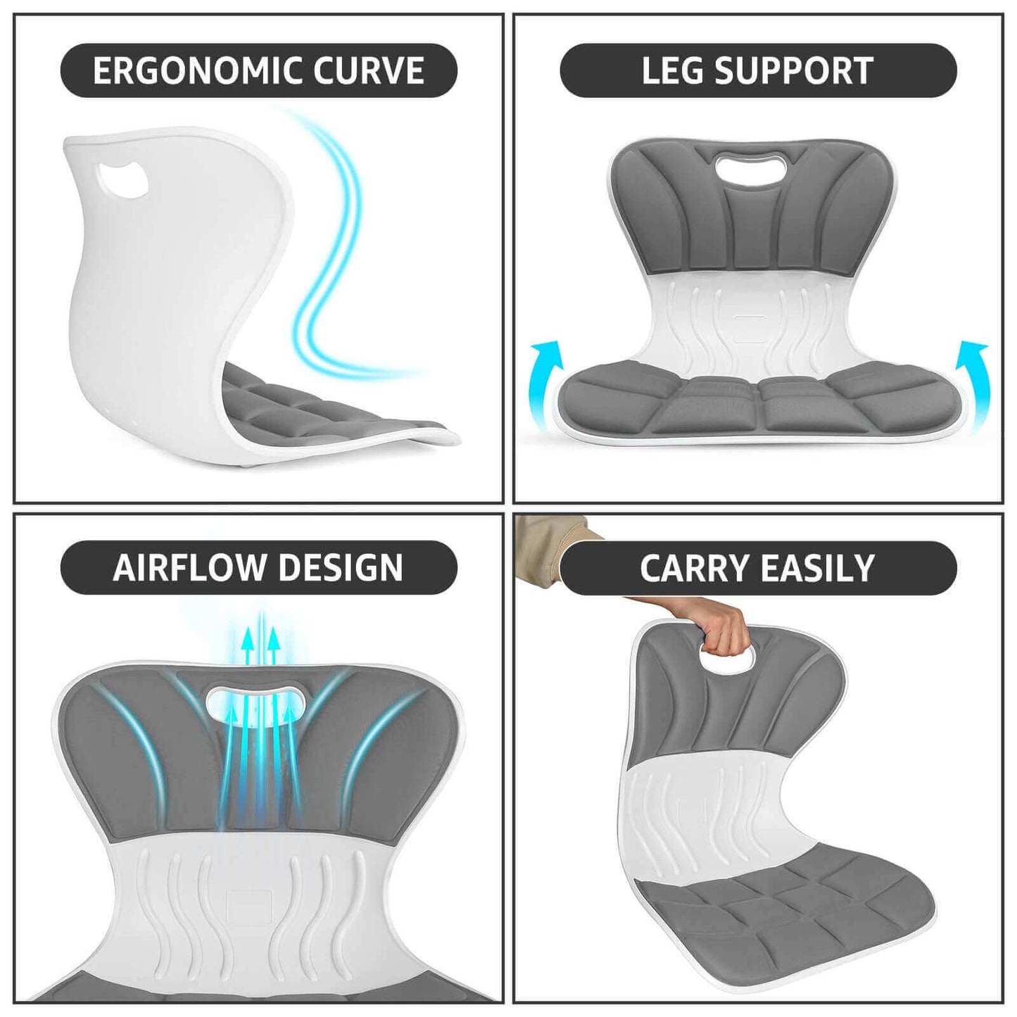 Ergonomic Lumbar Back Support, Extra Wide Seat for Posture Correction (X-Large)