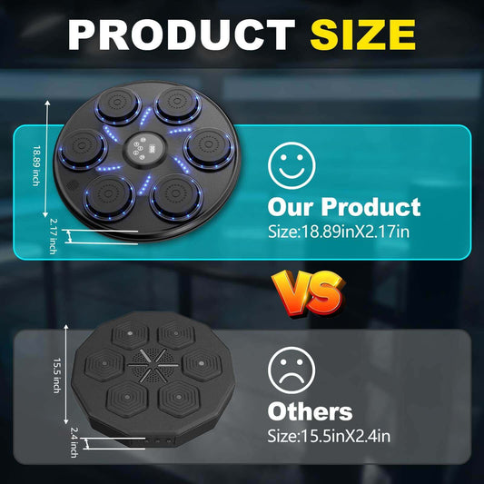 Music Boxing Machine with Gloves, Wall-Mounted Punch Target, 9 Speeds & Modes