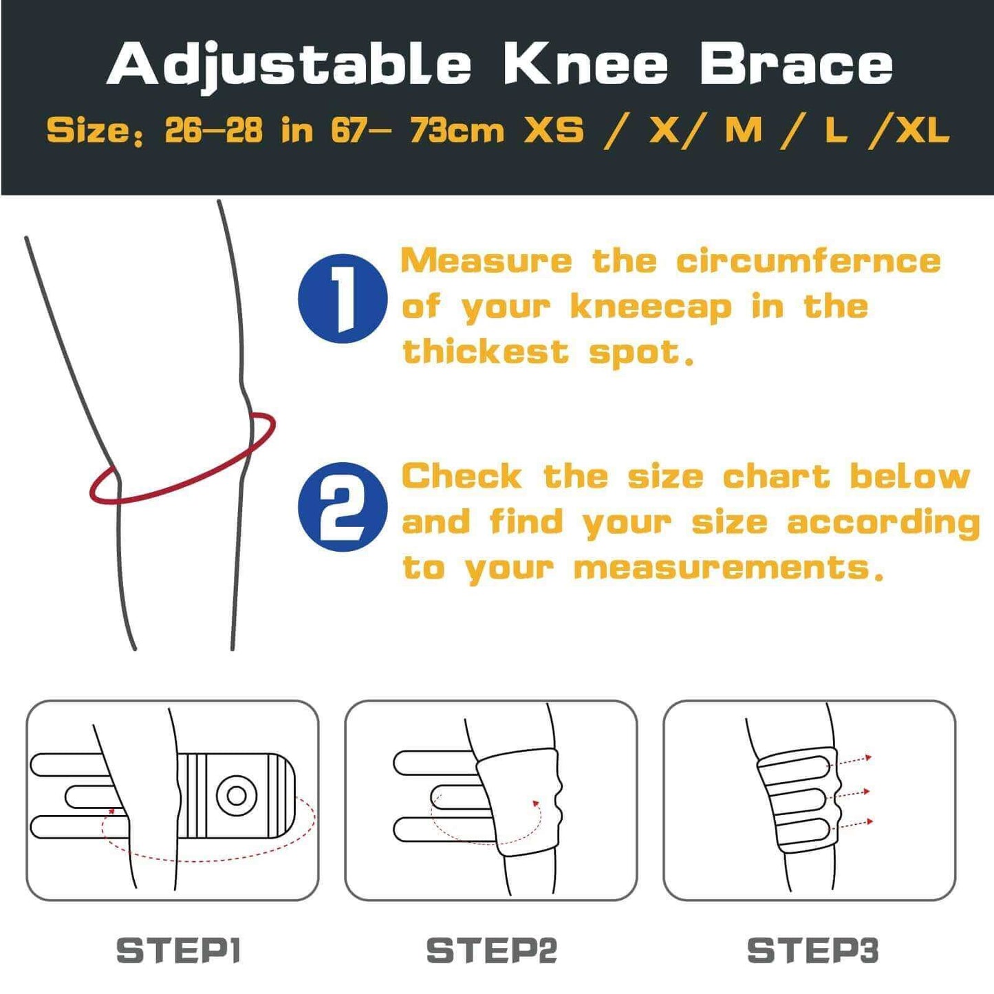 Plus Size Knee Brace with Side Stabilizers – Pain Relief & Support for Meniscus, Arthritis (Fits Up to 29")