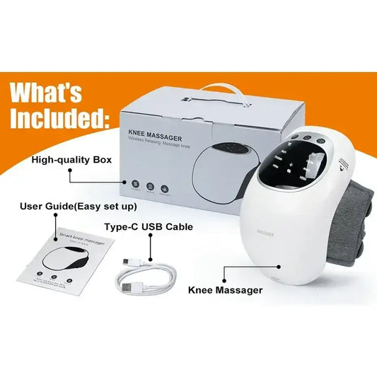 Portable Heated Knee Massager, 3-in-1 Vibration, Heat & Red Light for Pain Relief & Joint Support