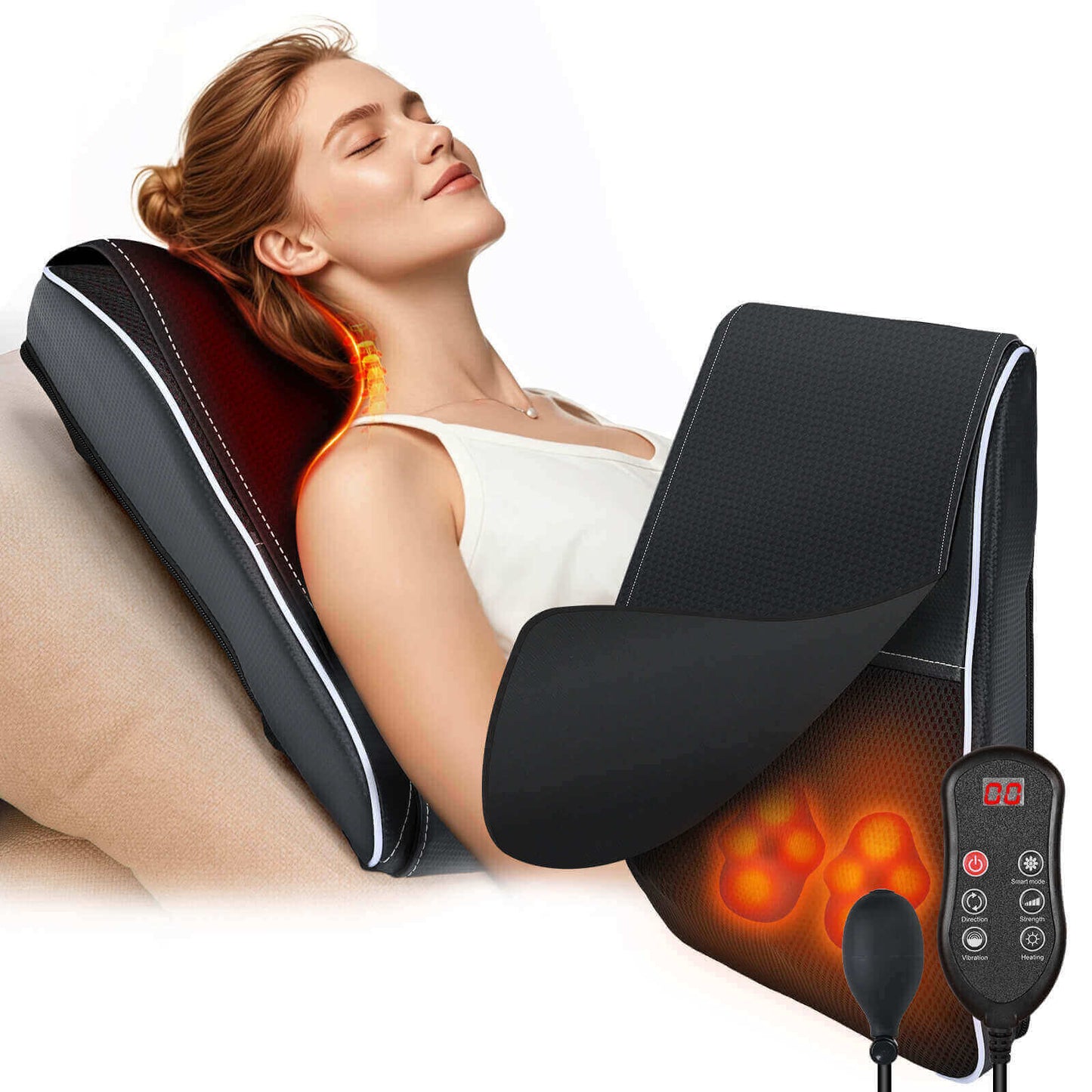 Shiatsu Deep Tissue Neck & Back Massager with Heat & Vibration