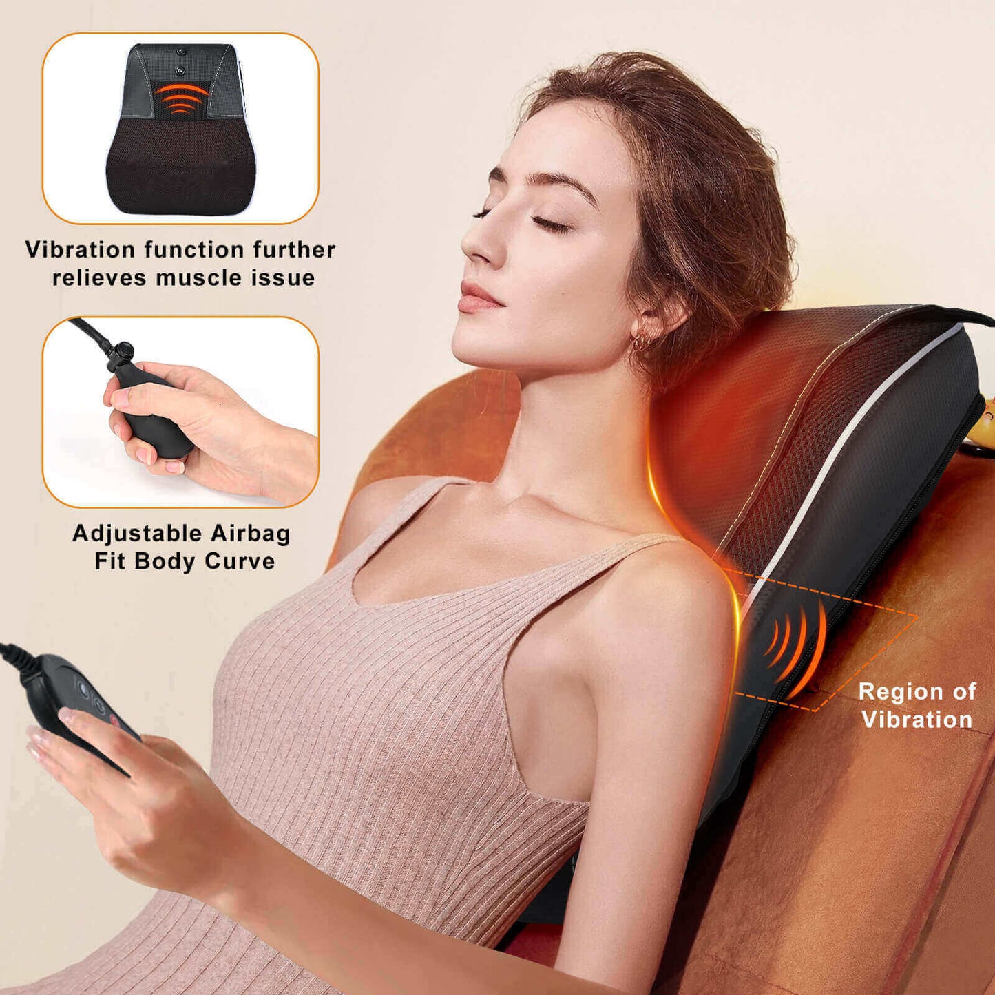 Shiatsu Deep Tissue Neck & Back Massager with Heat & Vibration