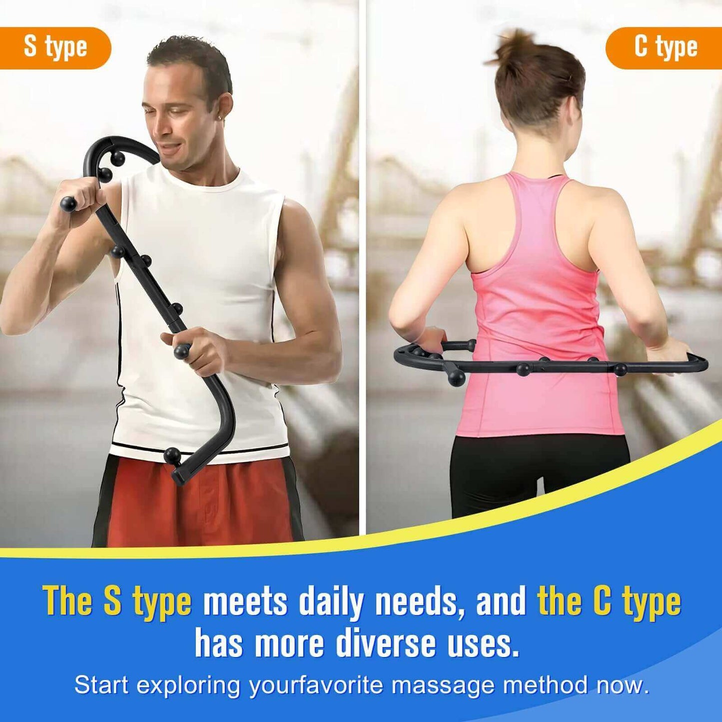 Trigger Point Massage Hook for Back & Neck, Handheld Muscle Relief Tool