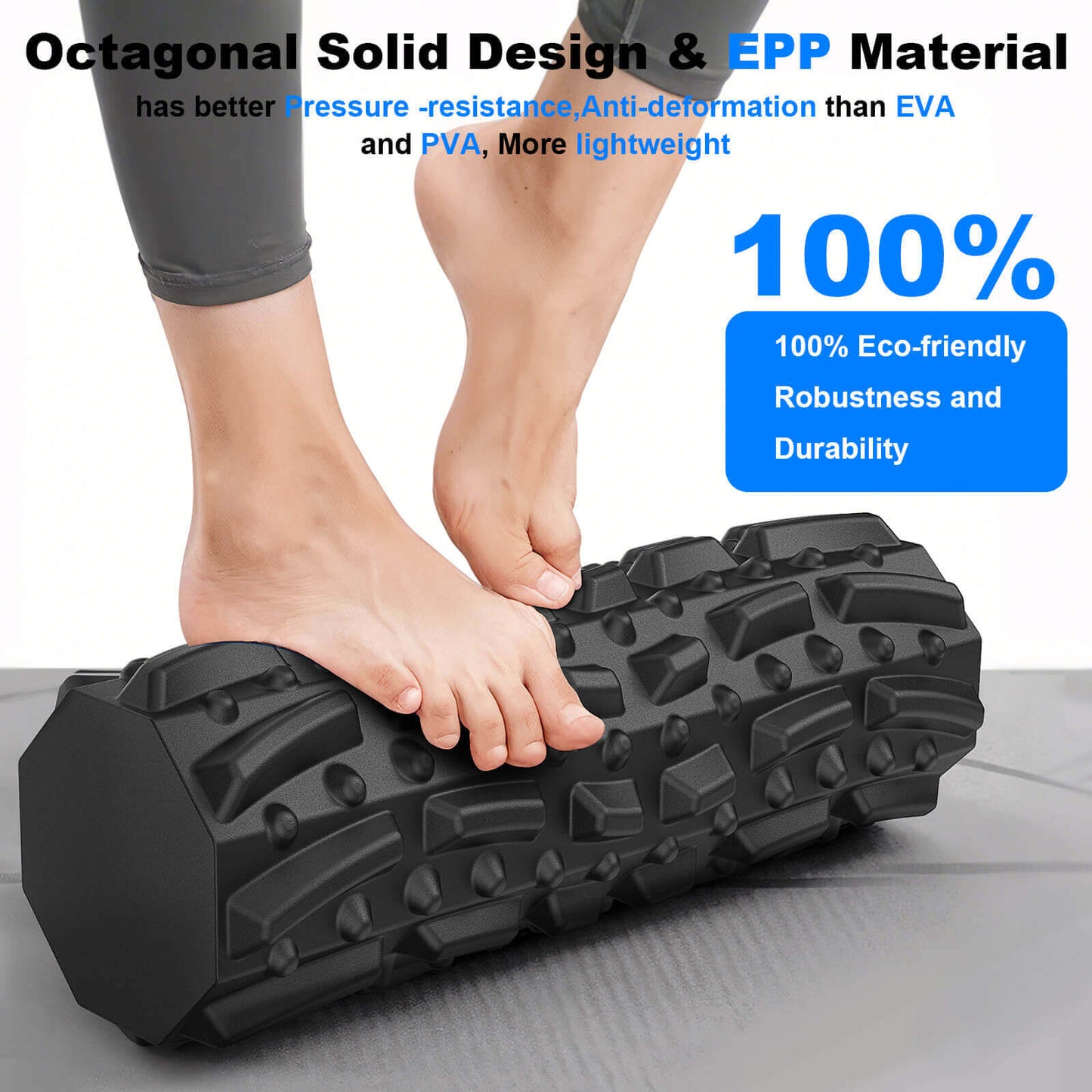 Hlthsky Foam Roller,18x6inches,Octagonal Trigger Point Deep Tissue Roller