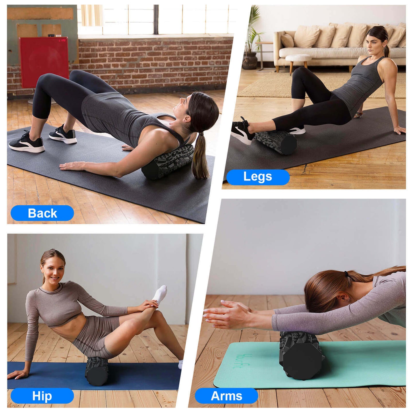 Hlthsky Foam Roller,18x6inches,Octagonal Trigger Point Deep Tissue Roller