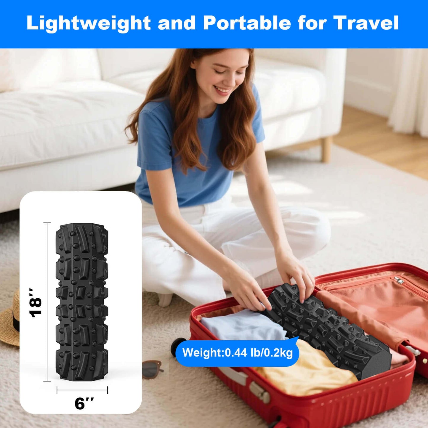 Hlthsky Foam Roller,18x6inches,Octagonal Trigger Point Deep Tissue Roller