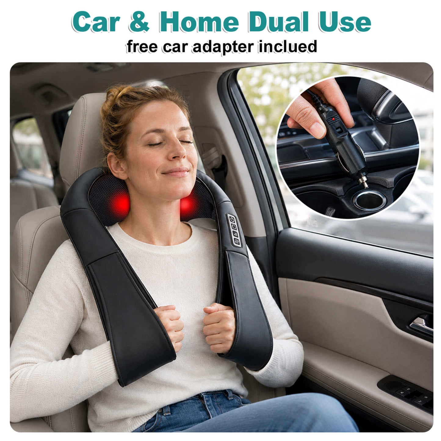 Hlthsky Shiatsu Neck Massager with Heating for Pain Relief Deep Tissue ,3D Kneading Back Shoulder Massage, Gifts for Men Women, Black