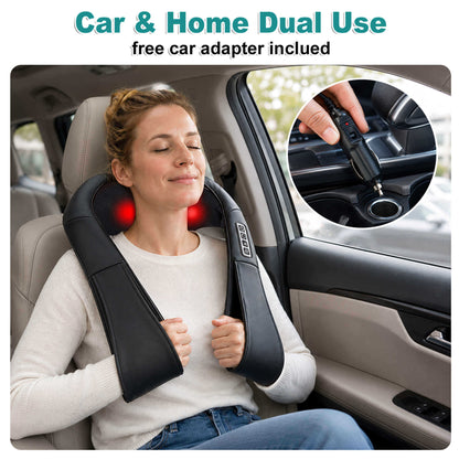 Hlthsky Shiatsu Neck Massager with Heating for Pain Relief Deep Tissue ,3D Kneading Back Shoulder Massage, Gifts for Men Women, Black
