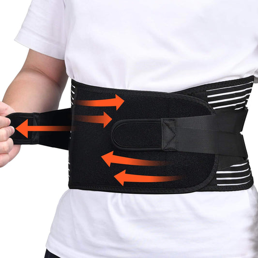 Breathable Back Brace with 4 Stays, Lower Back Pain Relief