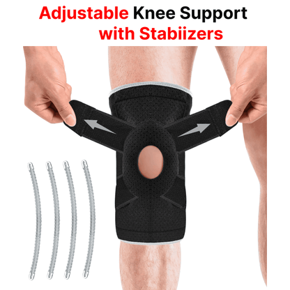 Open Knee Brace Plus Size – Adjustable Knee Support with Patella Stabilizers (18–23")