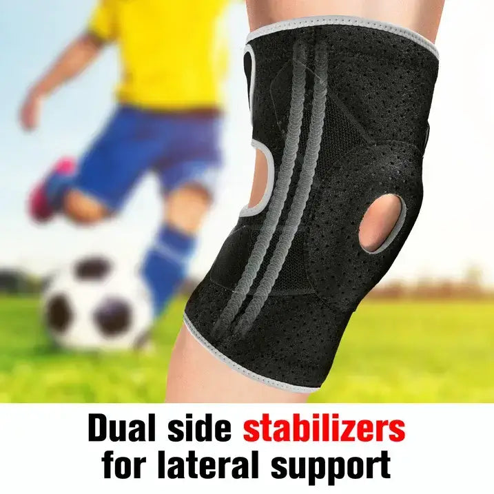 Open Knee Brace Plus Size – Adjustable Knee Support with Patella Stabilizers (18–23")