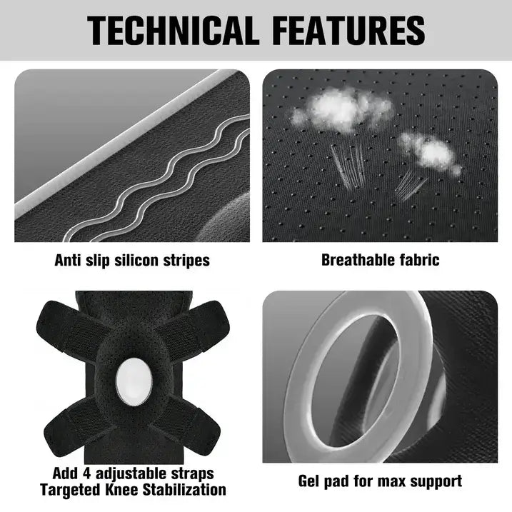 Open Knee Brace Plus Size – Adjustable Knee Support with Patella Stabilizers (18–23")