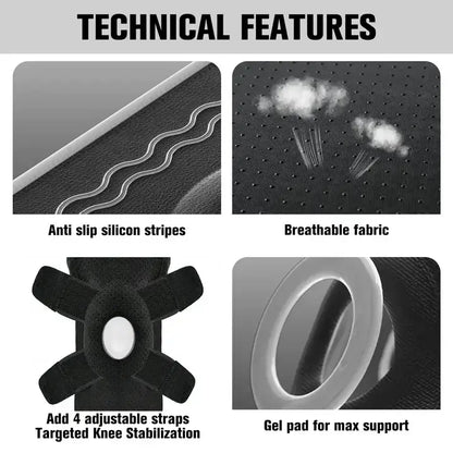 Open Knee Brace Plus Size – Adjustable Knee Support with Patella Stabilizers (18–23")