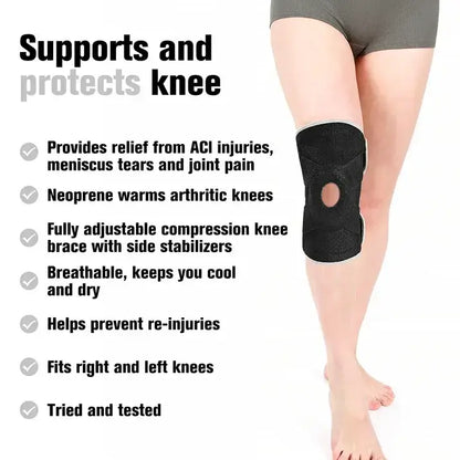 Open Knee Brace Plus Size – Adjustable Knee Support with Patella Stabilizers (18–23")