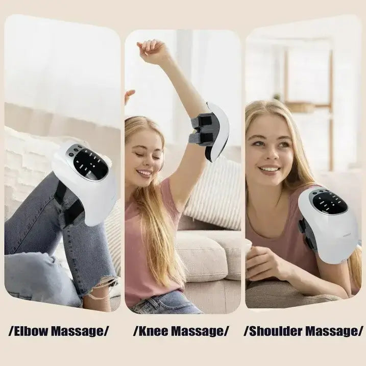 Portable Heated Knee Massager, 3-in-1 Vibration, Heat & Red Light for Pain Relief & Joint Support