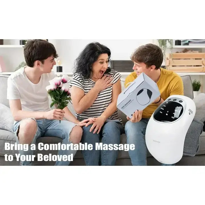 Portable Heated Knee Massager, 3-in-1 Vibration, Heat & Red Light for Pain Relief & Joint Support