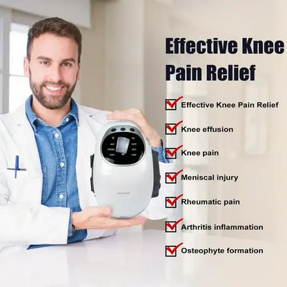 Portable Heated Knee Massager, 3-in-1 Vibration, Heat & Red Light for Pain Relief & Joint Support