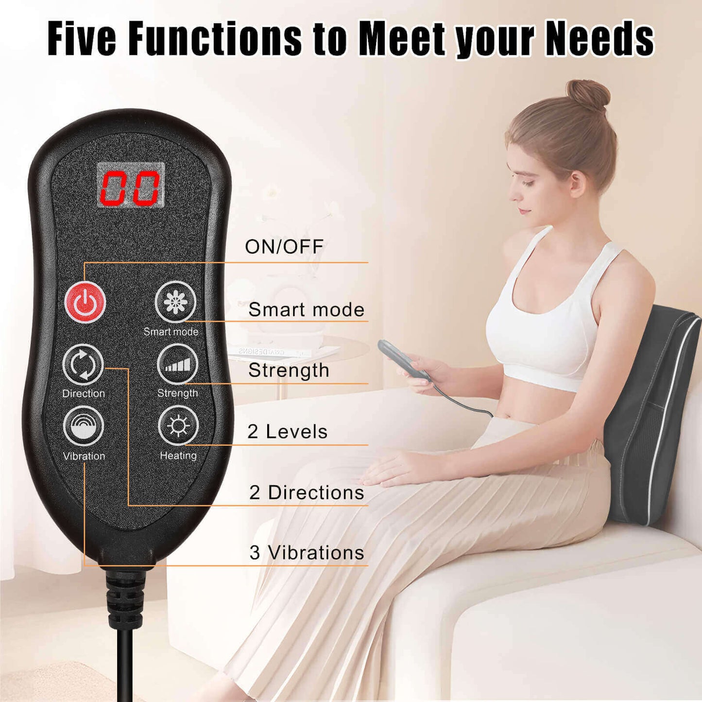 Shiatsu Deep Tissue Neck & Back Massager with Heat & Vibration