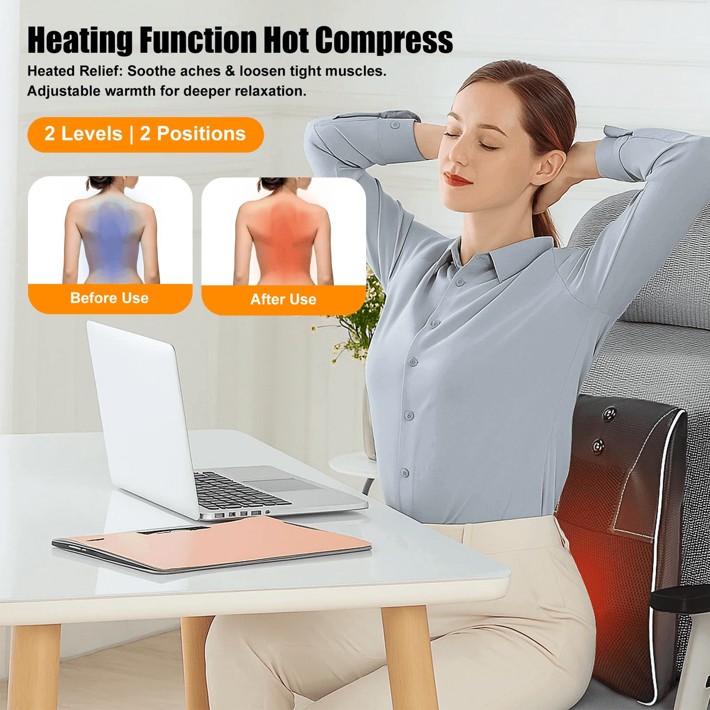 hlthsky Shiatsu Neck and Back Massager with Heat,Neck Massager for Pain Relief deep Tissue,3D Kneading Massage Pillow for Back,Shoulder,Leg,Gifts for Mom,Dad,Women