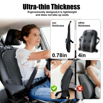 Ultrathin Back Massager for Pain Relief Deep Tissue with 4D Kneading, Heating & Red Light Therapy, Cordless Back Massager with Heat for Shoulders, Gift for Home Office Car Use for Men Women