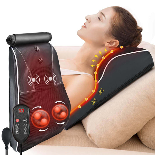 Shiatsu Neck and Back Massager with Heat,Neck Massager for Pain Relief deep Tissue,3D Kneading Massage Pillow for Back,Shoulder,Leg,Gifts for Mom,Dad,Women (Black)